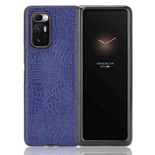 For Xiaomi Mi Mix Fold Shockproof Crocodile Texture PC + PU Case(Blue)