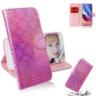 For Xiaomi Redmi K40 / K40 Pro / Poco F3 Solid Color Colorful Magnetic Buckle Horizontal Flip PU Leather Case with Holder & Card Slots & Wallet & Lanyard(Pink)