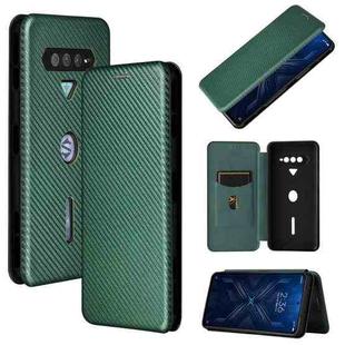 For Xiaomi Black Shark 4 / 4 Pro Carbon Fiber Texture Horizontal Flip TPU + PC + PU Leather Case with Card Slot(Green)