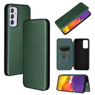 For Samsung Galaxy A82 5G /Quantum 2 Carbon Fiber Texture Horizontal Flip TPU + PC + PU Leather Case with Card Slot(Green)