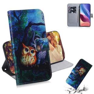 For Xiaomi Redmi K40 / K40 Pro / Poco F3 Coloured Drawing Horizontal Flip Leather Case, with Holder & Card Slots & Wallet(Oil Painting Owl)