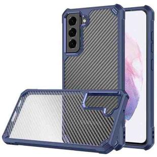 Carbon Fiber Acrylic Shockproof Protective Case For Samsung Galaxy S21+ 5G(Blue)