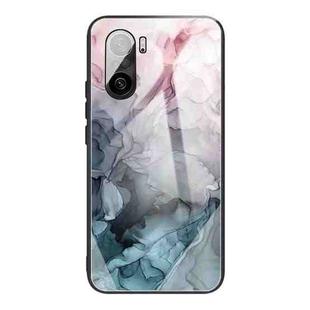 For Xiaomi Redmi K40 / K40 Pro / K40 Pro+ Abstract Marble Pattern Glass Protective Case(Abstract Light Pink)
