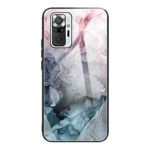 For Xiaomi Redmi Note 10 Pro / Note 10 Pro Max Abstract Marble Pattern Glass Protective Case(Abstract Light Pink)