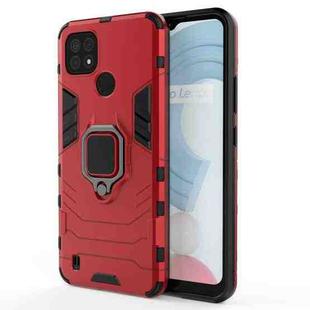 For OPPO Realme C21 Shockproof PC + TPU Protective Case with Magnetic Ring Holder(Red)
