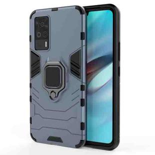 For vivo S9e Shockproof PC + TPU Protective Case with Magnetic Ring Holder(Navy Blue)