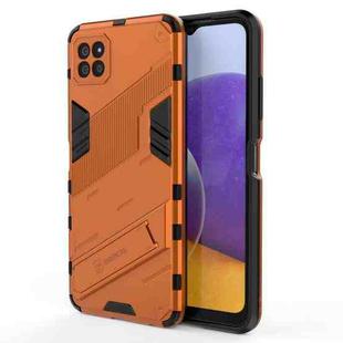 For Samsung Galaxy A22 5G Punk Armor 2 in 1 PC + TPU Shockproof Case with Invisible Holder(Orange)