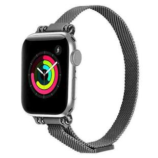 Milan Bracelet Stainless Steel Watch Band For Apple Watch Series 7 45mm / 6 & SE & 5 & 4 44mm / 3 & 2 & 1 42mm(Black)