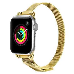 Milan Bracelet Stainless Steel Watch Strap For Apple Watch Series 7 45mm / 6 & SE & 5 & 4 44mm / 3 & 2 & 1 42mm(Gold)