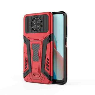 For Xiaomi Redmi Note 9 5G War Chariot Series Armor All-inclusive Shockproof PC + TPU Protective Case with Invisible Holder(Red)