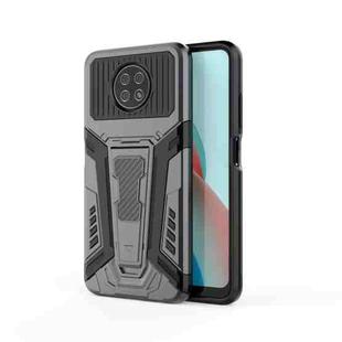 For Xiaomi Redmi Note 9 5G War Chariot Series Armor All-inclusive Shockproof PC + TPU Protective Case with Invisible Holder(Grey)