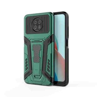 For Xiaomi Redmi Note 9 5G War Chariot Series Armor All-inclusive Shockproof PC + TPU Protective Case with Invisible Holder(Green)