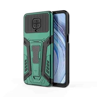 For Xiaomi Redmi Note 9S War Chariot Series Armor All-inclusive Shockproof PC + TPU Protective Case with Invisible Holder(Green)