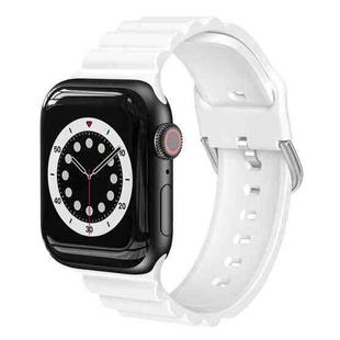 Business B Style Silicone Watch Band For Apple Watch Series 7 45mm / 6 & SE & 5 & 4 44mm / 3 & 2 & 1 42mm(White)
