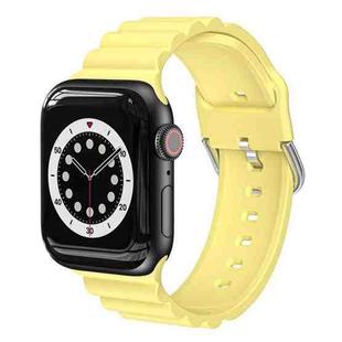 Business B Style Silicone Watch Band For Apple Watch Ultra 49mm / Series 8&7 45mm / SE 2&6&SE&5&4 44mm / 3&2&1 42mm(Yellow)