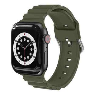 Business B Style Silicone Watch Band For Apple Watch Ultra 49mm / Series 8&7 45mm / SE 2&6&SE&5&4 44mm / 3&2&1 42mm(Dark Green)