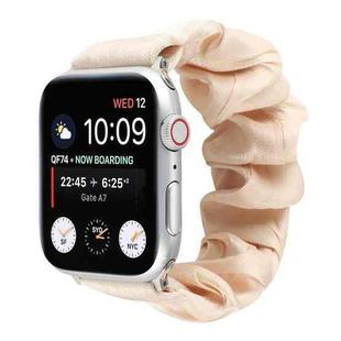 Shell Pattern Hair Ring Cloth Watch Band For Apple Watch Series 7 45mm / 6 & SE & 5 & 4 44mm / 3 & 2 & 1 42mm(Apricot)