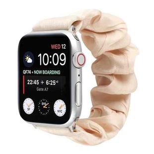 Shell Pattern Hair Ring Cloth Watch Band For Apple Watch Series 7 41mm / 6 & SE & 5 & 4 40mm / 3 & 2 & 1 38mm(Apricot)