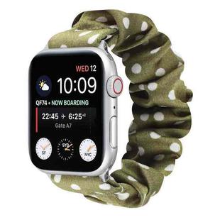 Dots Hair Ring Cloth Watch Band For Apple Watch Ultra 49mm / Series 8&7 45mm / SE 2&6&SE&5&4 44mm / 3&2&1 42mm(Green)
