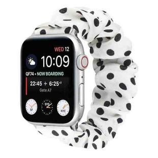 Dots Hair Ring Cloth Watch Band For Apple Watch Ultra 49mm / Series 8&7 45mm / SE 2&6&SE&5&4 44mm / 3&2&1 42mm(White)