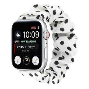 Dots Hair Ring Cloth Watch Band For Apple Watch Series 8&7 41mm / SE 2&6&SE&5&4 40mm / 3&2&1 38mm(White)