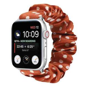 Dots Hair Ring Cloth Watch Band For Apple Watch Series 8&7 41mm / SE 2&6&SE&5&4 40mm / 3&2&1 38mm(Orange)