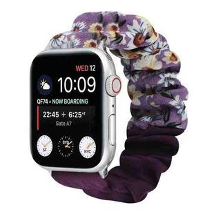 Butterfly Pattern Hair Ring Cloth Watch Band For Apple Watch Ultra 49mm / Series 8&7 45mm / SE 2&6&SE&5&4 44mm / 3&2&1 42mm(F)