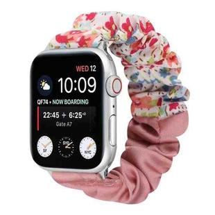Butterfly Pattern Hair Ring Cloth Watch Band For Apple Watch Ultra 49mm / Series 8&7 45mm / SE 2&6&SE&5&4 44mm / 3&2&1 42mm(Q)