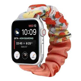 Butterfly Pattern Hair Ring Cloth Watch Band For Apple Watch Series 8&7 41mm / SE 2&6&SE&5&4 40mm / 3&2&1 38mm(O)