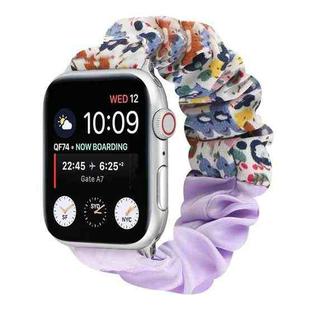 Butterfly Pattern Hair Ring Cloth Watch Band For Apple Watch Series 8&7 41mm / SE 2&6&SE&5&4 40mm / 3&2&1 38mm(R)