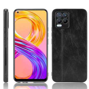 For OPPO Realme 8 4G / Realme 8 Pro Shockproof Sewing Cow Pattern Skin PC + PU + TPU Case(Black)