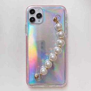 For iPhone 11 Laser TPU Protective Case with Pearl Bracelet 