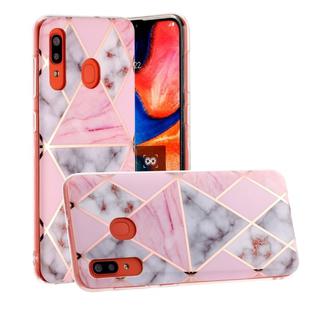 For Galaxy A20 Hot Stamping Geometric Marble IMD Craft TPU Protective Case(Rhombus)
