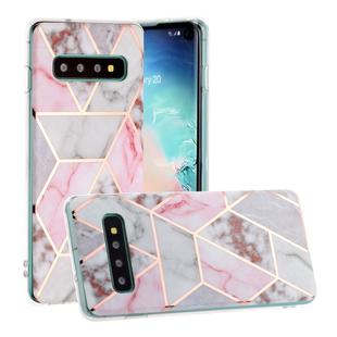 For Galaxy S10 Hot Stamping Geometric Marble IMD Craft TPU Protective Case(Hexagon)