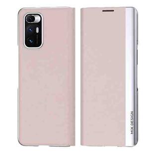 For Xiaomi Mix Fold Electroplated Horizontal Flip Leather Case with Holder(Pink)