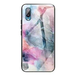 For Samsung Galaxy A02 (EU Version) Abstract Marble Pattern Glass Protective Case(Abstract Multicolor)