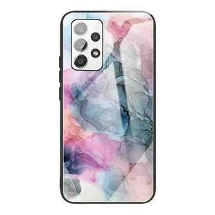 For Samsung Galaxy A32 4G (EU Version) Abstract Marble Pattern Glass Protective Case(Abstract Multicolor)