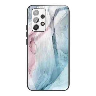 For Samsung Galaxy A32 4G (EU Version) Abstract Marble Pattern Glass Protective Case(Abstract Gray)