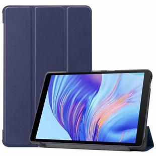 For Huawei Honor X7 / MatePad T8 Custer Painted TPU Smart Tablet Leather Case with Tri-Fold Bracket(Dark Blue)