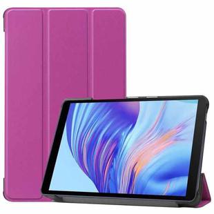 For Huawei Honor X7 / MatePad T8 Custer Painted TPU Smart Tablet Leather Case with Tri-Fold Bracket(Purple)