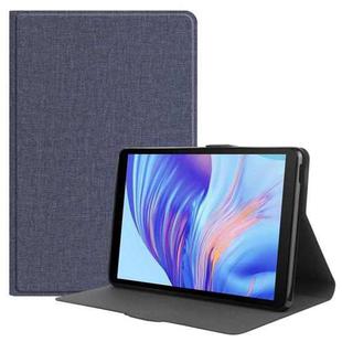 For Huawei Honor X7 / MatePad T8 Fabric Texture Horizontal Flip TPU Leather Case with Holder(Dark Blue)