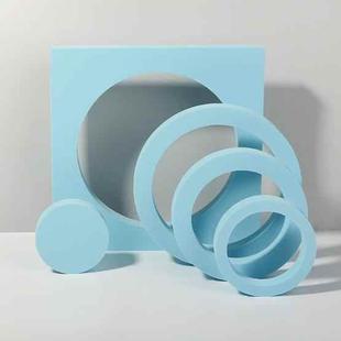 Round Combo Kits Geometric Cube Solid Color Photography Photo Background Table Shooting Foam Props (Light Blue)