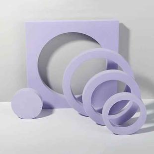 Round Combo Kits Geometric Cube Solid Color Photography Photo Background Table Shooting Foam Props (Purple)