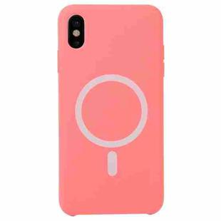 Nano Silicone Full Coverage Shockproof Magsafe Case For iPhone X / XS(Pink Red)
