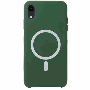 For iPhone XR Nano Silicone Full Coverage Shockproof Magsafe Case(Deep Green)