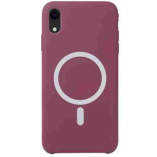 For iPhone XR Nano Silicone Full Coverage Shockproof Magsafe Case(Wine Red)