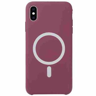 For iPhone XS Max Nano Silicone Full Coverage Shockproof Magsafe Case(Wine Red)