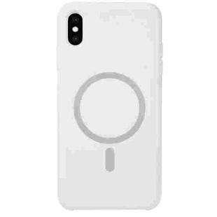 For iPhone XS Max Nano Silicone Full Coverage Shockproof Magsafe Case(White)