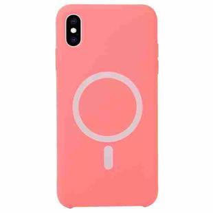 Nano Silicone Full Coverage Shockproof Magsafe Case For iPhone XS Max(Pink Red)