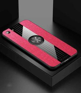 For OPPO A83 XINLI Stitching Cloth Textue Shockproof TPU Protective Case with Ring Holder(Red)